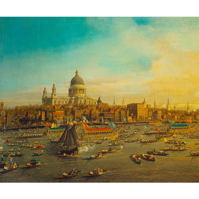 The River Thames with St Pauls Cathedral on Lord Mayors Day Canaletto Silk Jacket Lining