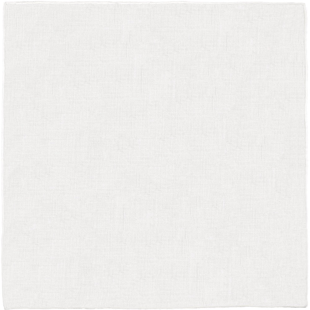 Ivory Wool-Cashmere Blend Pocket Square